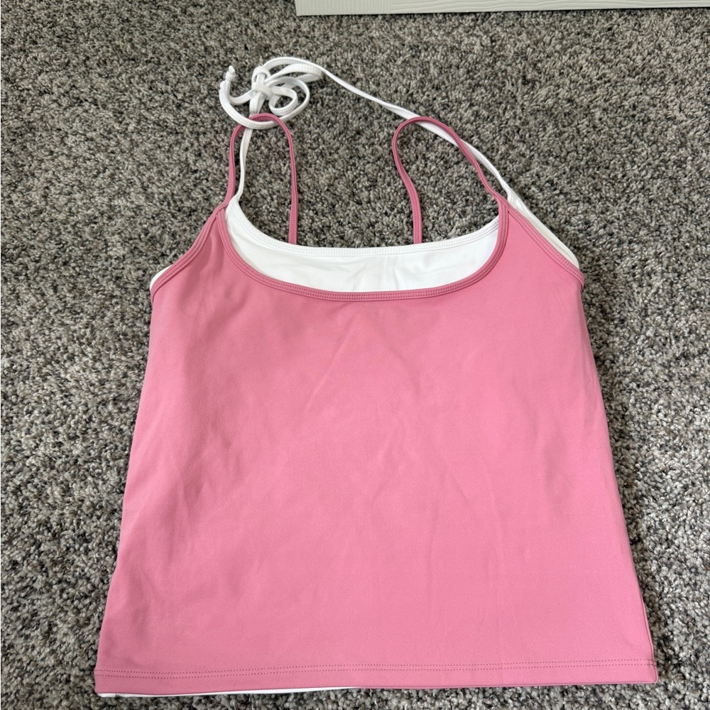 ACTA Pink and White TANK New Layered